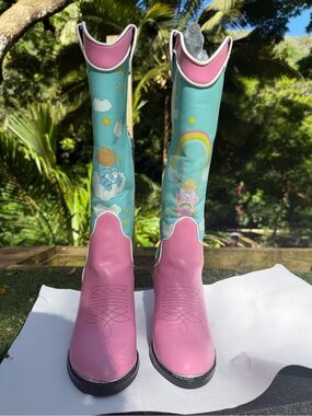 Pink & Teal Care Bears Cowboy Boots with matching top